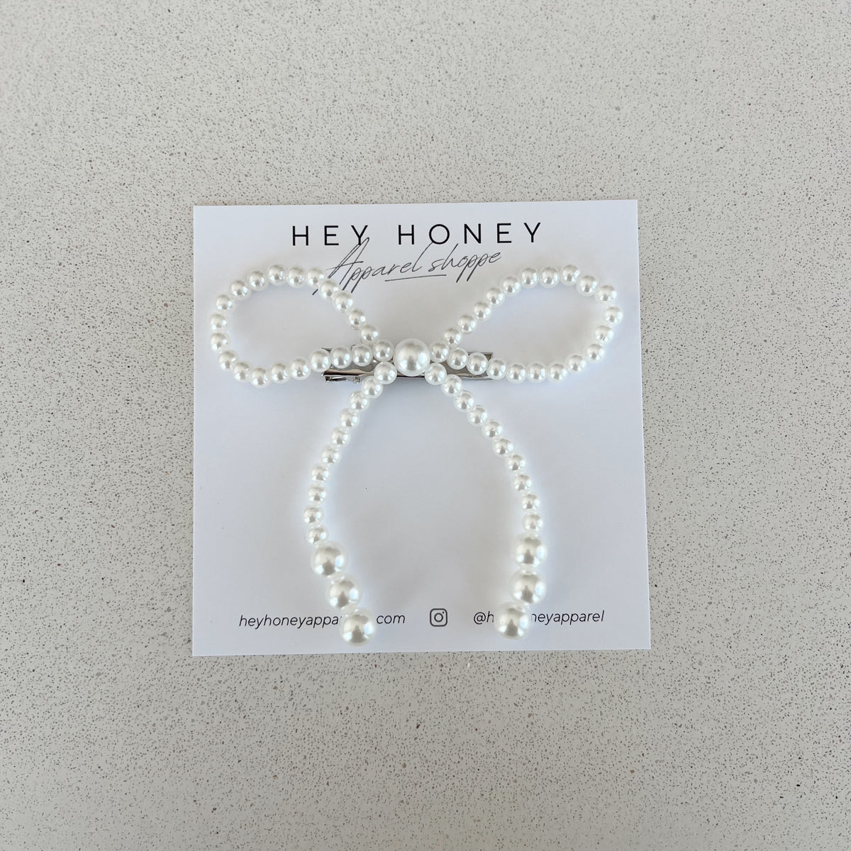 Faux Pearl Bow Hair Clip Vintage Francoise Montague Paris Faux Pearl Crystal Bow Hair  main image 2