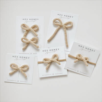 Darla Knit Bow in Honey