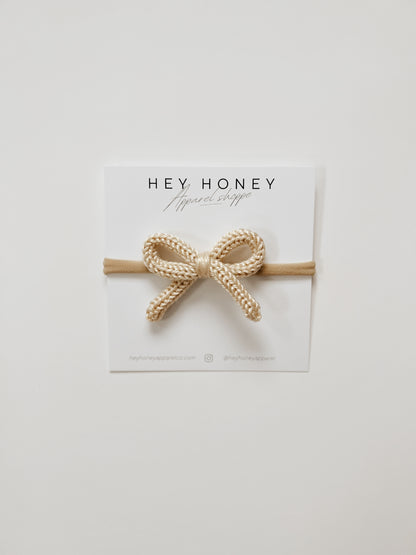 Darla Knit Bow in Honey