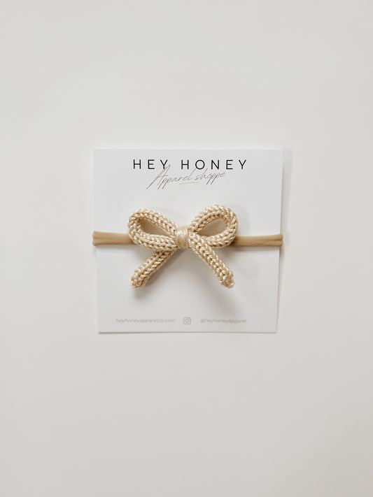 Darla Knit Bow in Honey