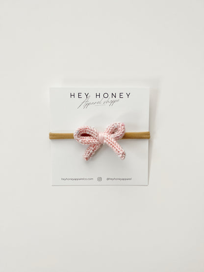 Darla Knit Bow in Cotton Candy