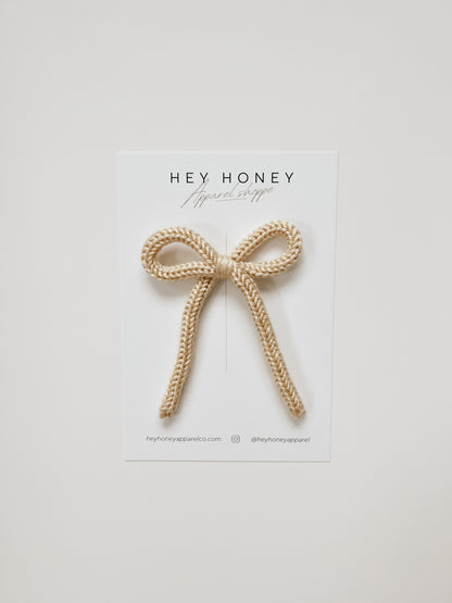 Darla Knit Bow in Honey