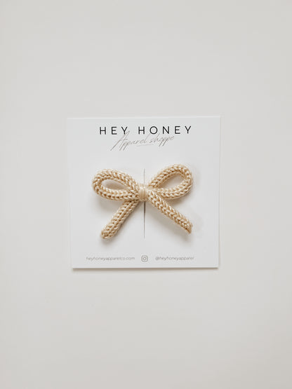 Darla Knit Bow in Honey